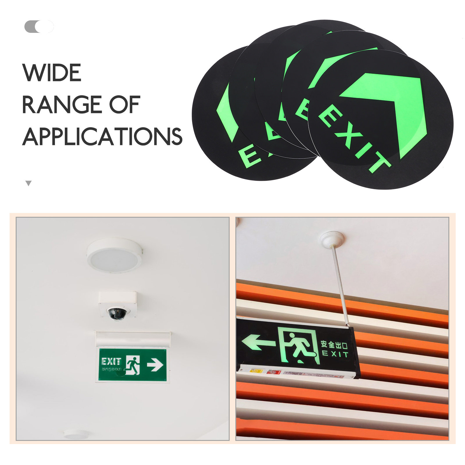 สติกเกอร์ติดพื้นเรืองแสงกลางคื - Emergency Exit Sign บทวิจารณ์และราคา